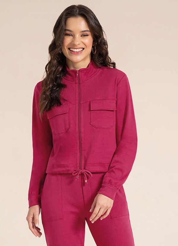 Bjoe - Jaqueta Feminina Juvenil em Moletom Roxo