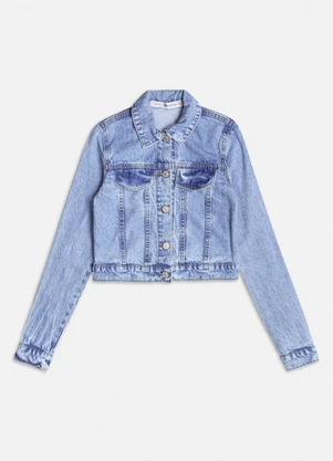 Authoria - Jaqueta Jeans Azul com Bolso Cargo Azul - AUTHORIA