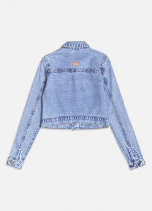 Authoria - Jaqueta Jeans Azul com Bolso Cargo Azul - AUTHORIA