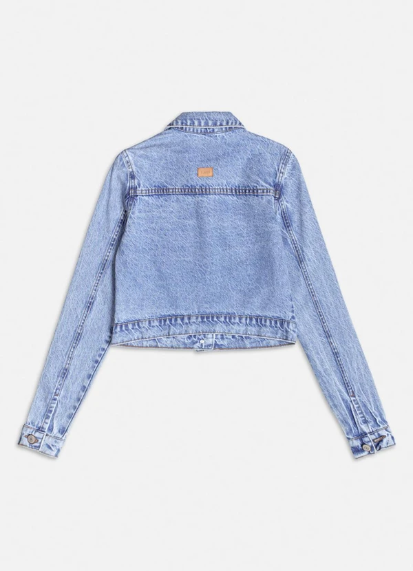 Authoria - Jaqueta Jeans Azul com Bolso Cargo Azul 2