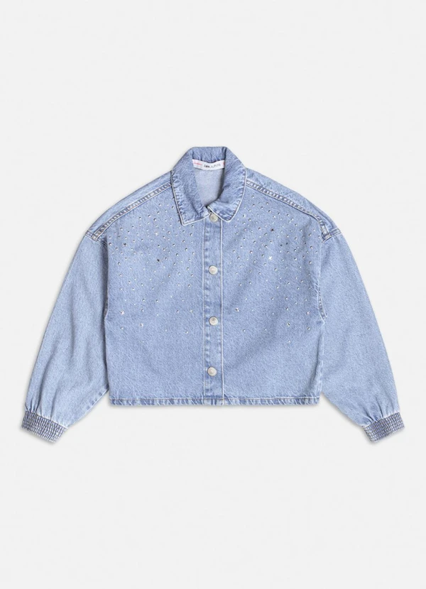Authoria - Jaqueta Jeans com Pedrarias Azul 1
