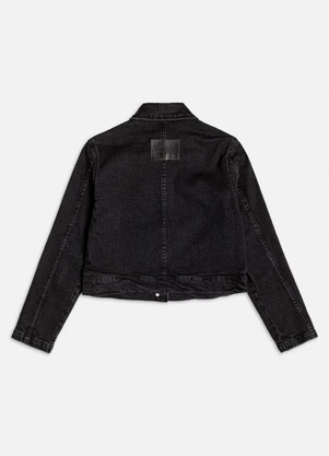 Authoria - Jaqueta Jeans Preta com Pedraria Preto - AUTHORIA