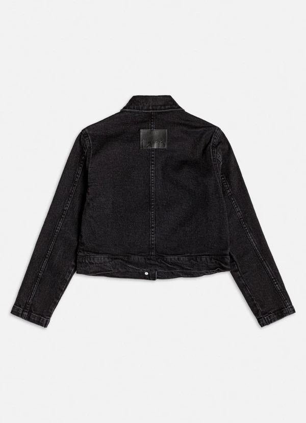 Authoria - Jaqueta Jeans Preta com Pedraria Preto 2