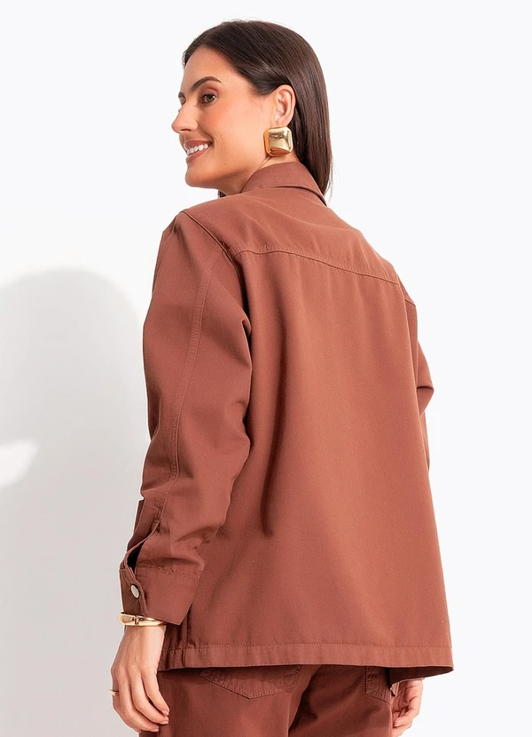 Quintess - Jaqueta Marrom em Sarja 2