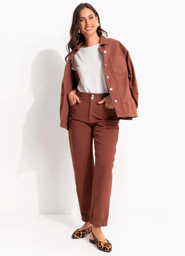 Quintess - Jaqueta Marrom em Sarja 3