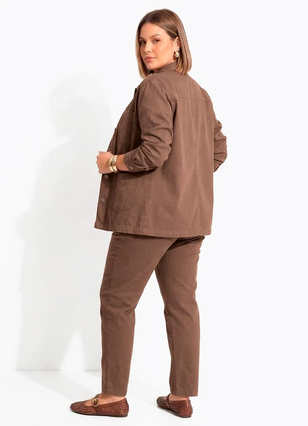 Quintess - Jaqueta Marrom em Sarja 6