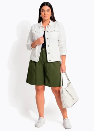 Quintess - Jaqueta Off White em Jeans - QUINTESS