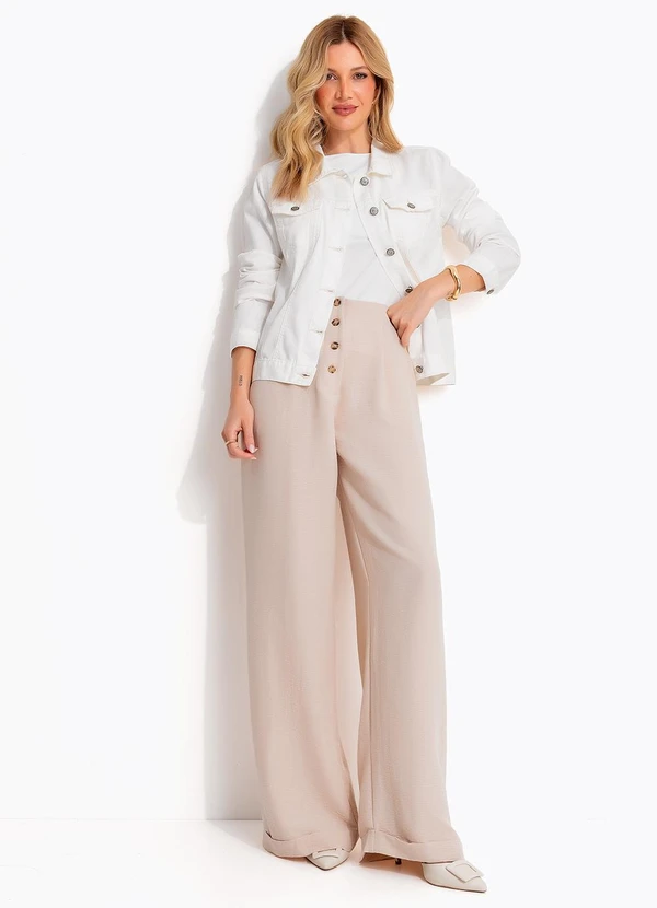 Quintess - Jaqueta Off White em Jeans 3