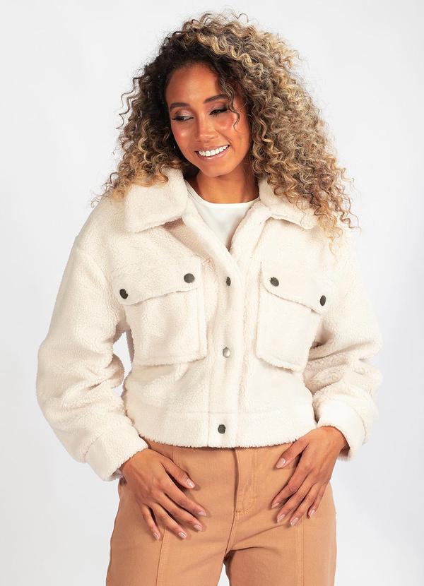 Hering - Jaqueta Peluciada Teddy Off White