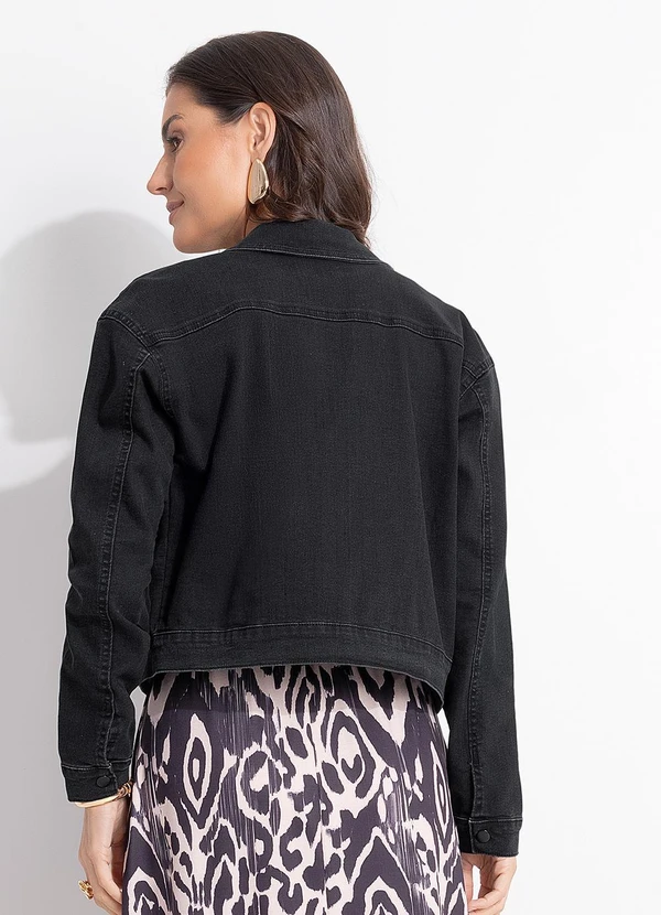 Quintess - Jaqueta Preta em Sarja 8