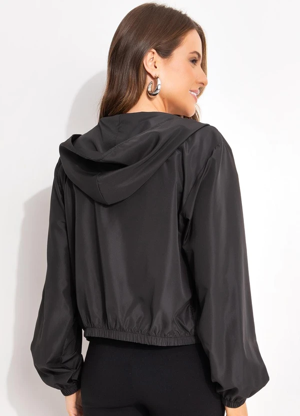 Quintess - Jaqueta Preta em Tactel 2