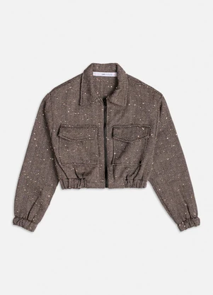 Authoria - Jaqueta Tweed com Paetê Cinza - AUTHORIA