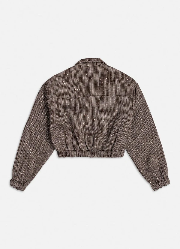 Authoria - Jaqueta Tweed com Paetê Cinza 2