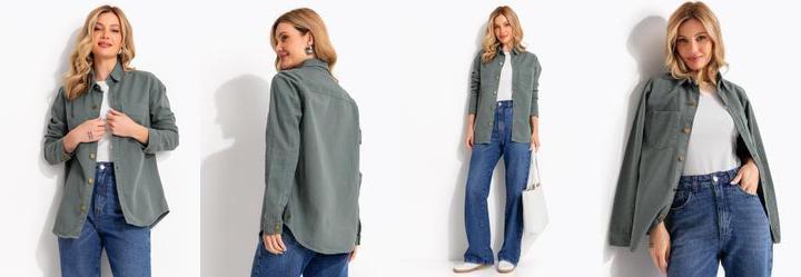 Jaqueta Verde em Jeans