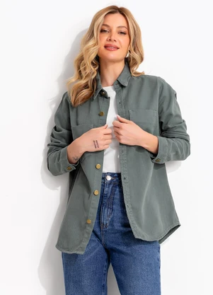 Quintess - Jaqueta Verde em Jeans - QUINTESS