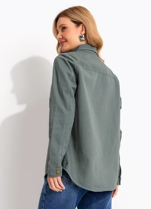 Quintess - Jaqueta Verde em Jeans - QUINTESS