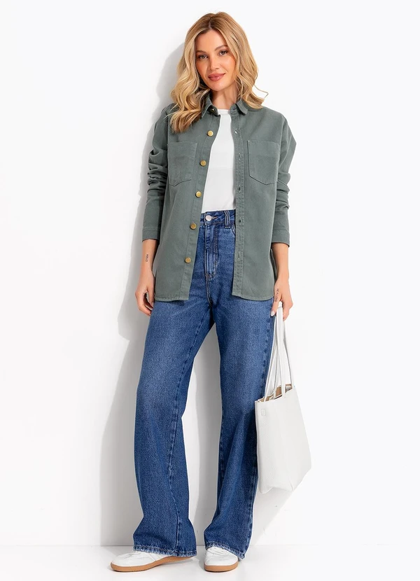 Quintess - Jaqueta Verde em Jeans 3