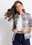 Jaqueta Xadrez em Malha Canelada