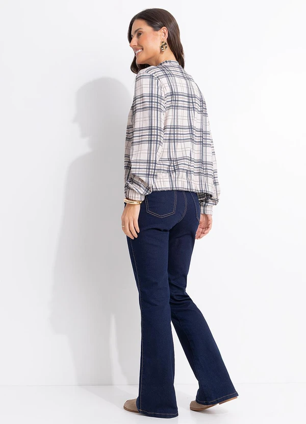 Quintess - Jaqueta Xadrez em Malha Canelada 5