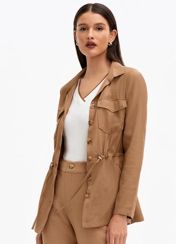 Principessa - Parka de Alfaiataria em Viscose Mocha Mousse Dirce 1