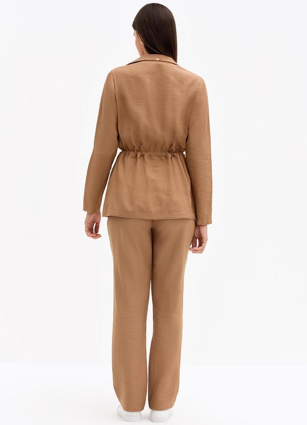 Principessa - Parka de Alfaiataria em Viscose Mocha Mousse Dirce 4