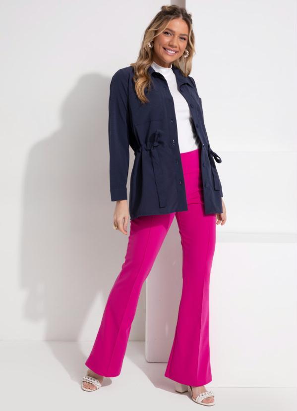 Quintess - Parka Azul com Bolsos e Faixa para Regular 3