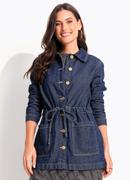 Parka Azul Escuro em Jeans