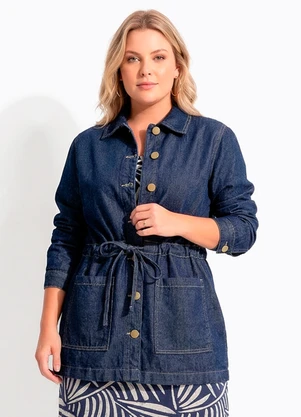 Quintess - Parka Azul Escuro em Jeans - QUINTESS