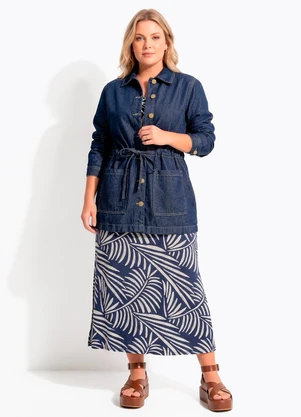 Quintess - Parka Azul Escuro em Jeans - QUINTESS