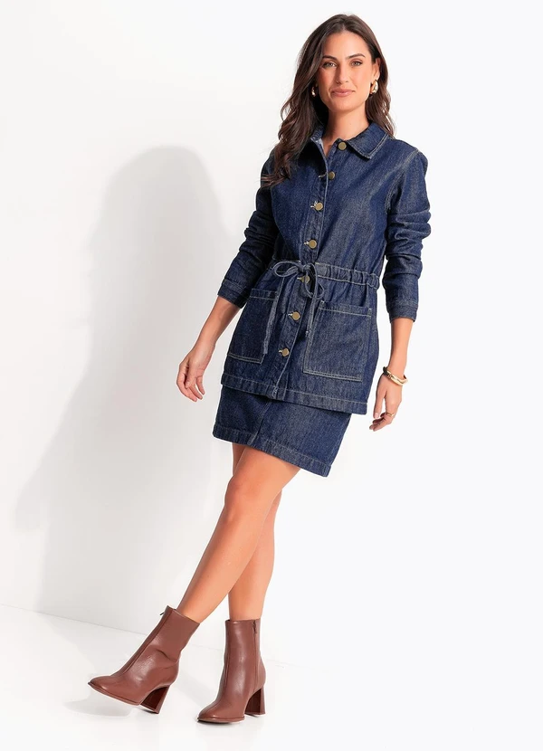 Quintess - Parka Azul Escuro em Jeans 7