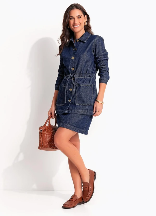 Quintess - Parka Azul Escuro em Jeans 10