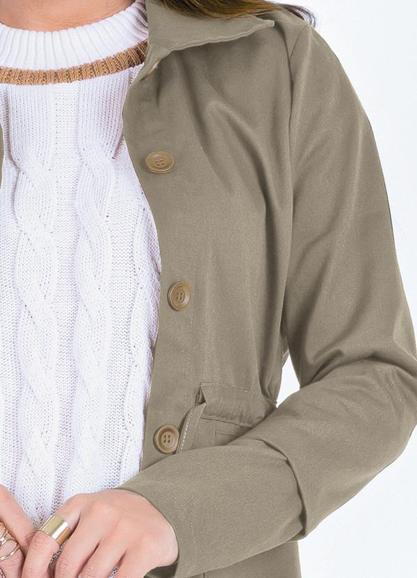 Rosalie - Parka Bege com Bolsos Moda Evangélica 5