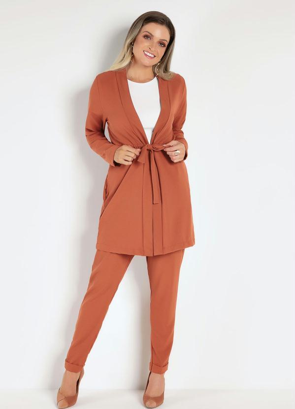 Outlet - Parka Caramelo com Bolsos e Amarração 3