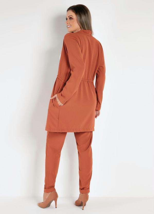 Outlet - Parka Caramelo com Bolsos e Amarração 4