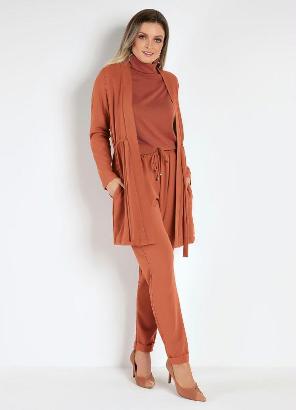 Outlet - Parka Caramelo com Bolsos e Amarração 5