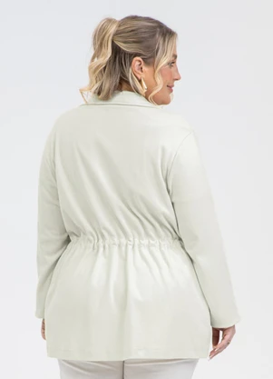 Habana - Parka em Tecido Texturizado Off White - HABANA