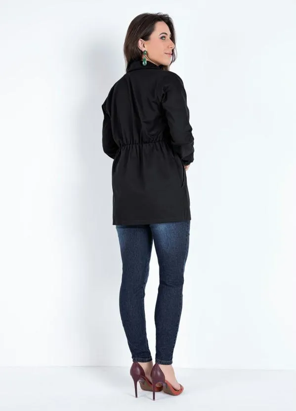 Rosalie - Parka Preta com Bolsos 5