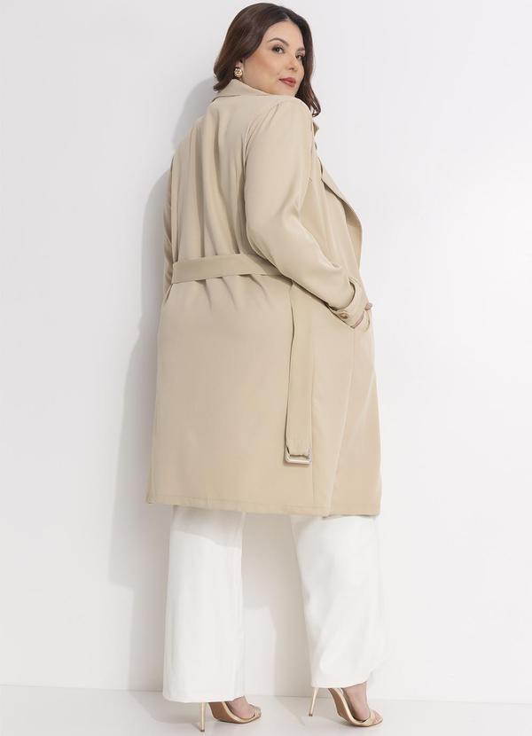Quintess - Sobretudo Bege em Crepe Plano 17