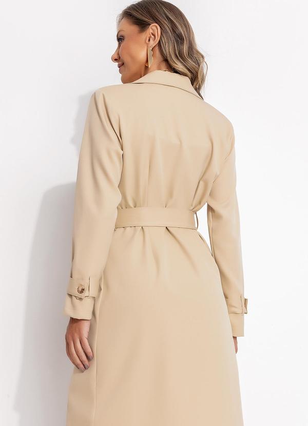 Quintess - Sobretudo Bege em Crepe Plano 3