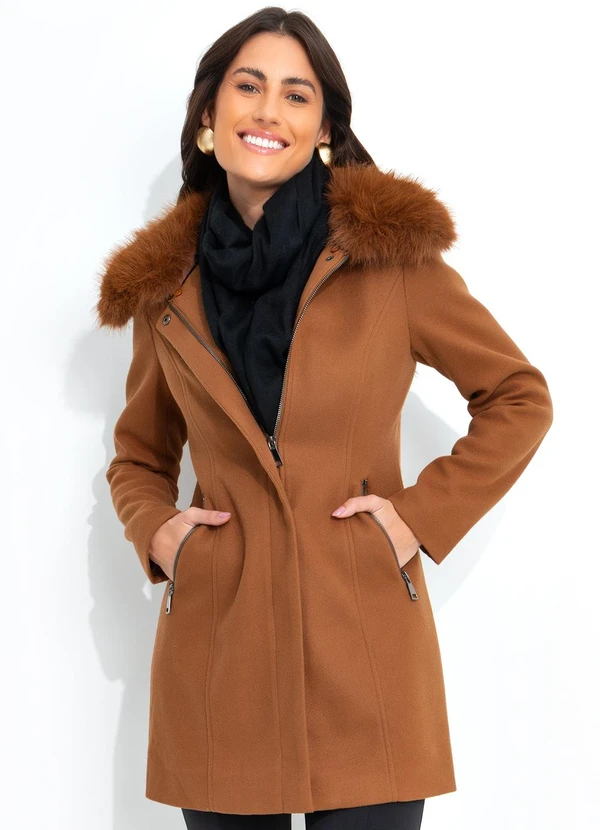 Sobretudo Plus Casaco LÃ£ Batido Feminino Plus Size Sobretudo