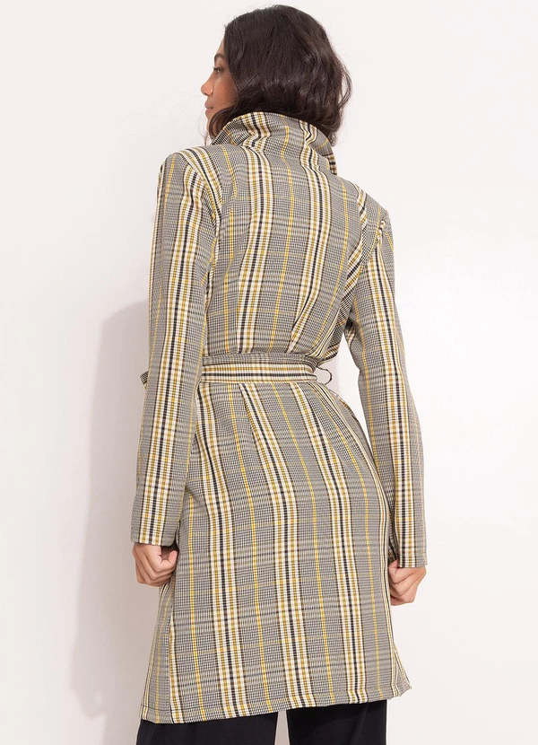 Quintess - Sobretudo Xadrez Plaid Colorido em Alfaiataria 2