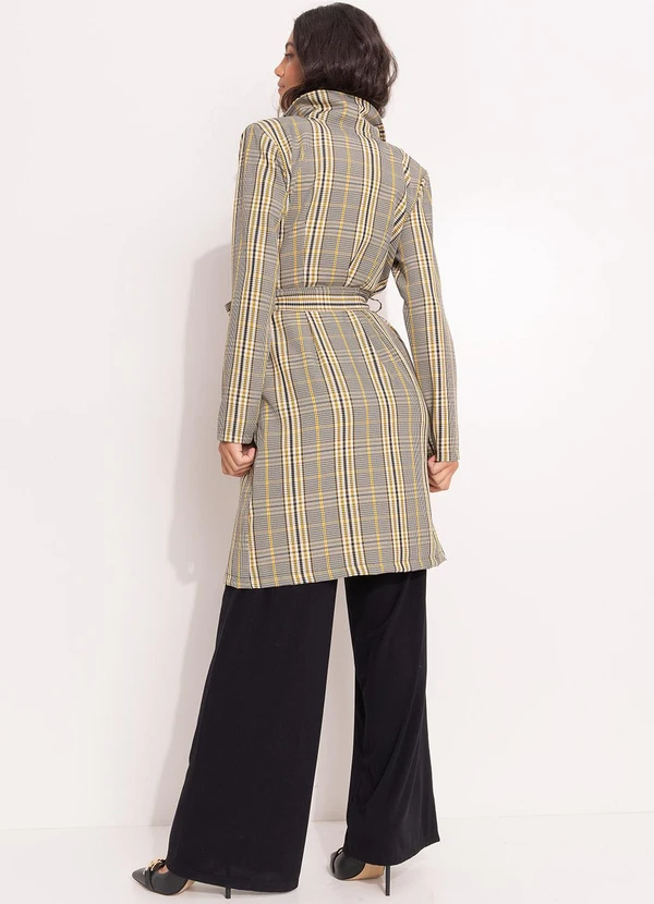 Quintess - Sobretudo Xadrez Plaid Colorido em Alfaiataria 4