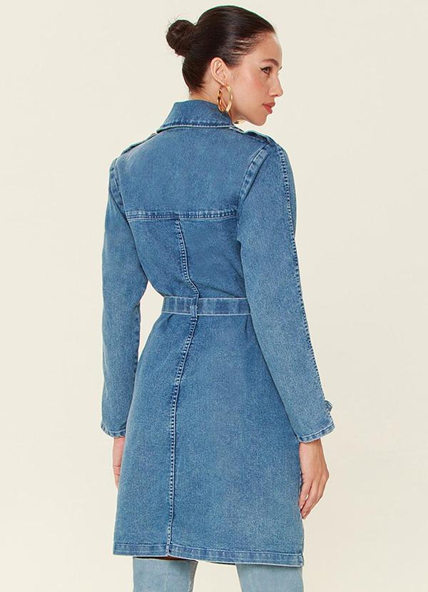 Gatabakana - Trench Coat Denim Fashion Azul 2