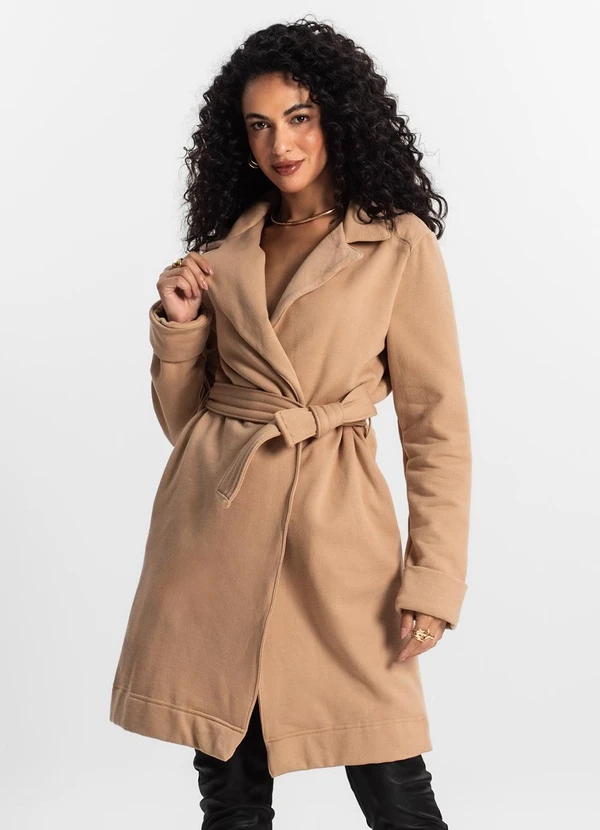 Rovitex - Trench Coat Feminino Marrom