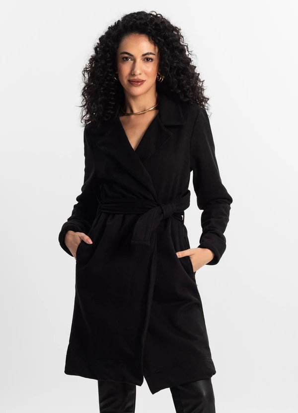 Rovitex - Trench Coat Feminino Preto