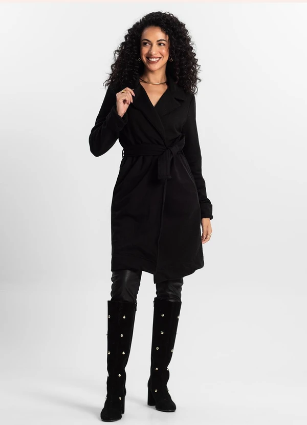 Rovitex - Trench Coat Feminino Preto 3