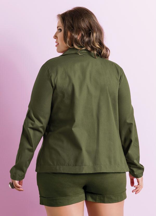 Marguerite - Blazer Feminino Plus Size Verde Musgo 2