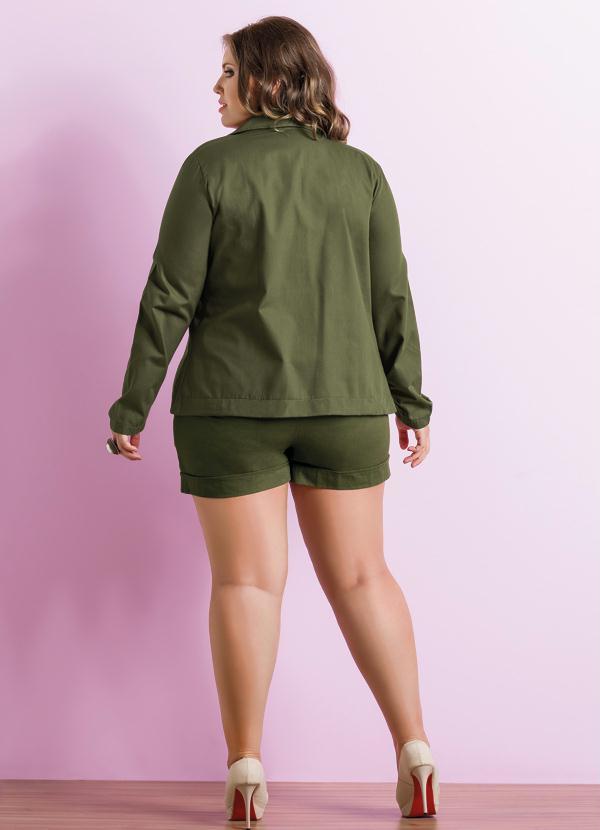 Marguerite - Blazer Feminino Plus Size Verde Musgo 5