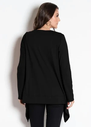 bonprix - Cardigan Assimétrico Preto - BONPRIX