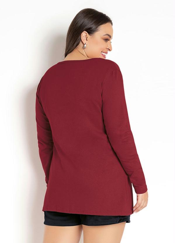 Moda Pop - Cardigan Vermelho com Bolsos Frontais 11